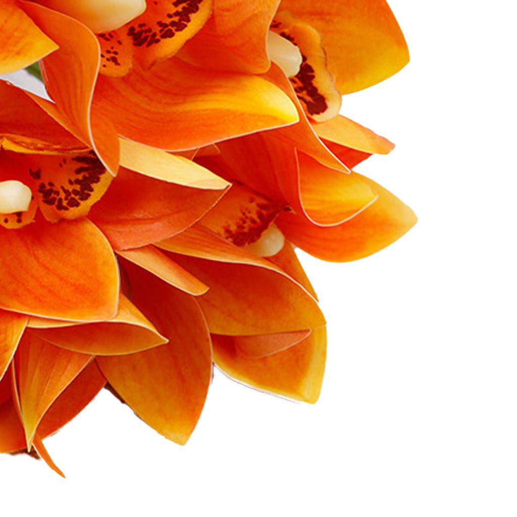 6 ks Dekorácia z umelých orchideí 3D tlačené hodvábne kvety Kovový drôtený stonok Orchidea Kvetinové dekorácie pre
