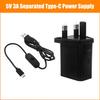 EU/US/UK Plug Type C Power Adapter 1m Cable ON OFF for Pi 3B Split Type 100-240V Input Power Supply