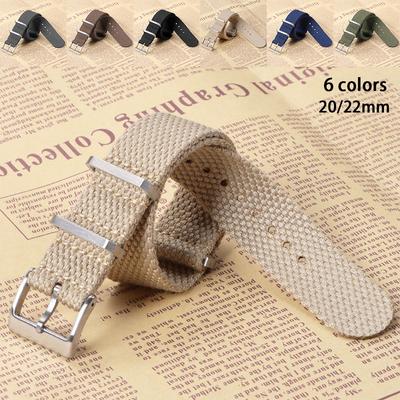20mm 22mm Nylon Cotton Bracelet for Seiko Men’s Military Sport Watch Band Soft Braided Canvas Watch Strap for Samsung Wristband