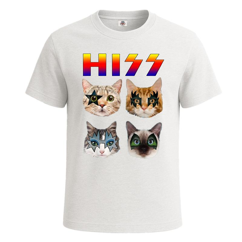 HISS Cat Funny Cats Kittens Rock Music Gift Unisex Graphic T-Shirt Funny Party Shirt Top XXL