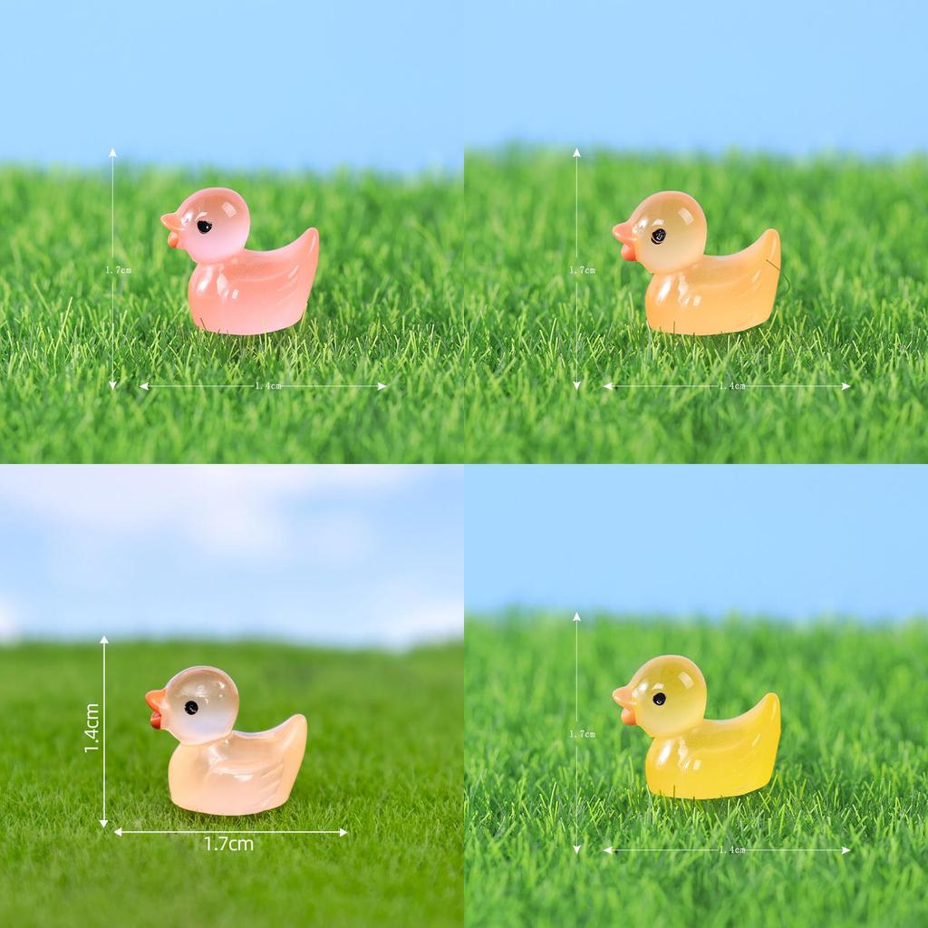 Adorable Glow-in-the-dark Resin Duck Figurine For Creative Decor Accessories
