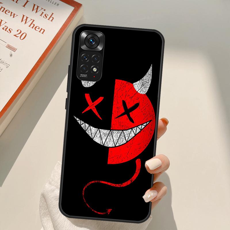 Scary Smile Skeleton Devil pro Redmi 10A 10C 9A 9C 9T K40 K50 Pouzdro na herní telefon pro Redmi Note 11S 10S 9S 9 10 11 Pro