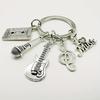 Music Keychain: Musical Notes, Microphone, Guitar & Love Band Souvenir