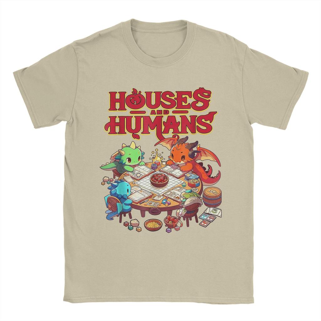 Casas de Juego Humanos Divertido Parodia RPG Jugador Hombres Camisetas Divertidas Camiseta Divertida Manga Corta Cuello Redondo Camiseta de Algodón Tallas Grandes Tops