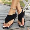 Fashion Casual Female Shoes Flip Flops Women's Sandals Daily Sandals Women Round Toe Buckle Strap Flat with Plus Size Sandals