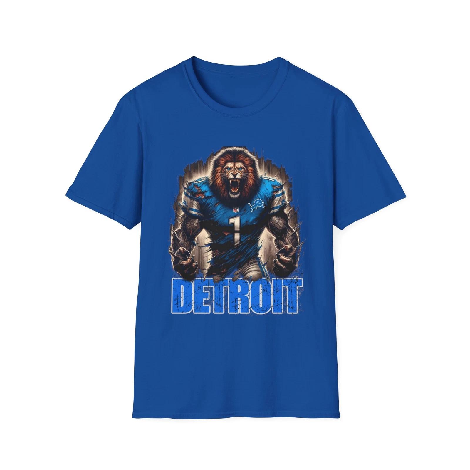 Men s and Women s T-shirts Detroit Lions scary Mash-Up T-Shirt - Unique NFL Fan Apparel XL