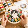 DIY Embroidery Kit Colorful Needlework Craft Animal Embroidery Flower Sewing Kits Beginners