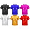 Kids Girls Boys Sparkling Short Sleeve Tops Fashion Round Neck T-shirt Dance Performance Costume