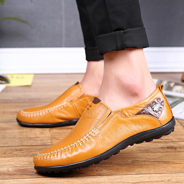 

Итальянская мужская обувь, повседневные роскошные брендовые летние мужские лоферы, мокасины из натуральной кожи, легкие дышащие топсайдеры без шнуровки 40 жёлтый