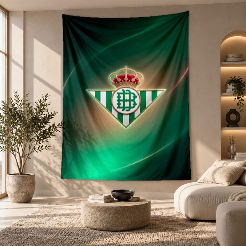 Decorative Tapestry,Real Betis Football Printed Wall Art, Lightweight Wall Hanging For Bedroom Background