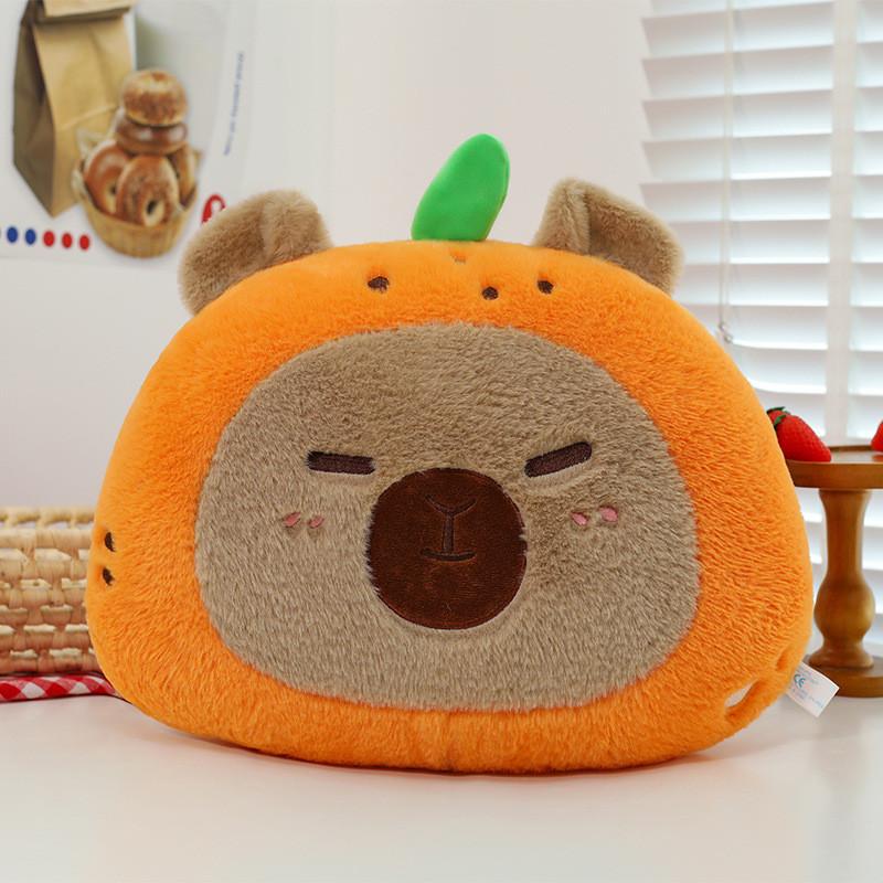 

Fruit Capybara Cartoon Plush Toy Dolls Room Decoration Children Christmas Gifts 38cm оранжевый