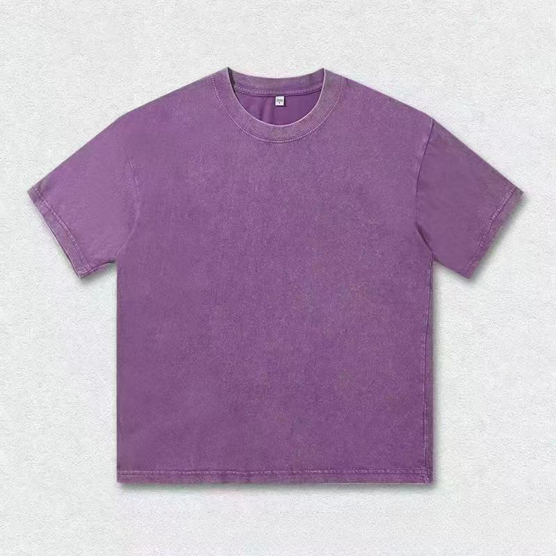 

Літо 2025 випрані вінтажні футболки вуличні хіп-хоп ретро панк футболки жінки Harajuku повсякденний бавовняний топ з короткими рукавами S фіолетовий