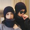 Two-Piece Hat Set Winter Ear Protection Wool Cap for Men Women Cycling Windproof Knitted Velvet Thick Warm Coldproof Neck Cap with Scarf