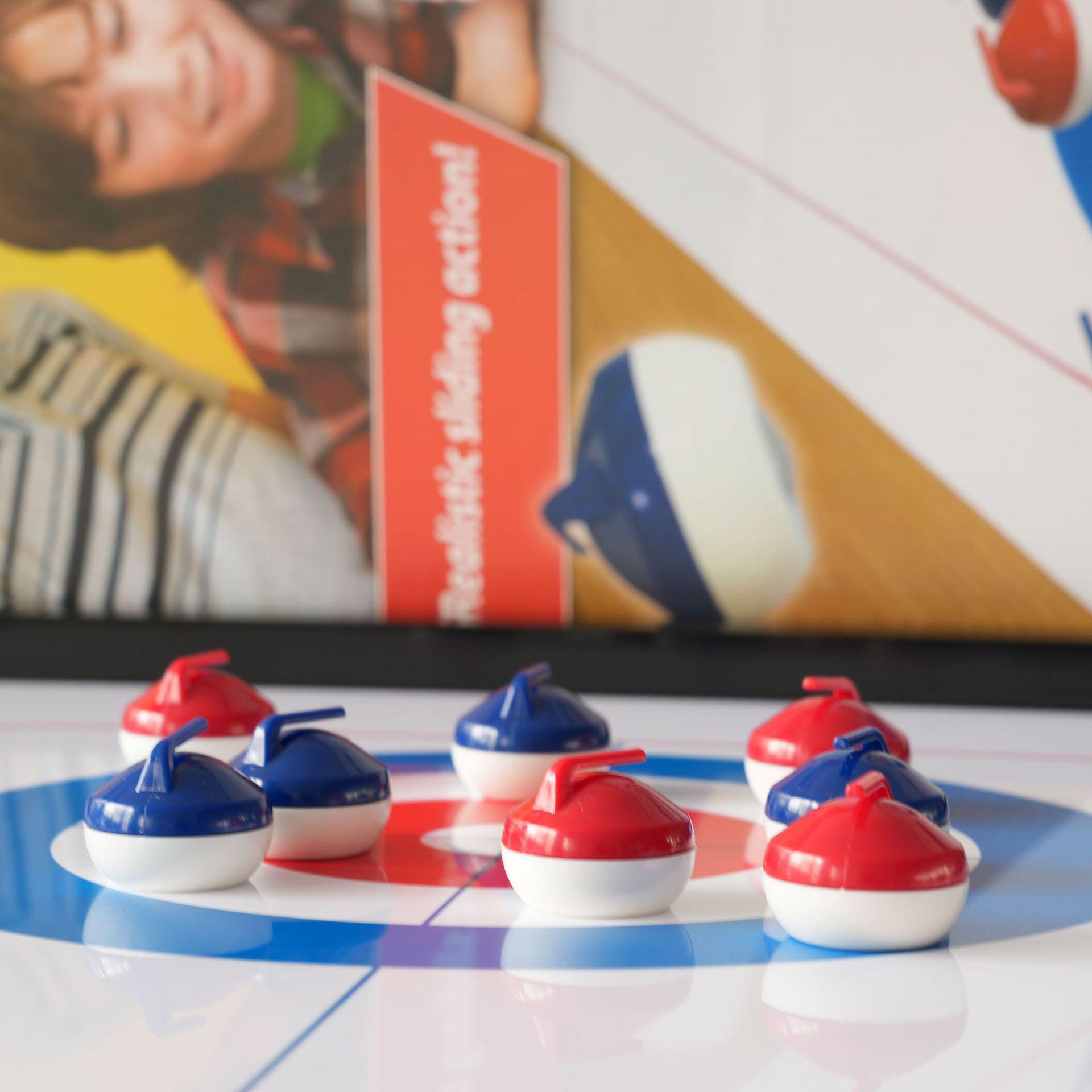 

Складной сборный настольный набор для керлинга и боулинга для детей