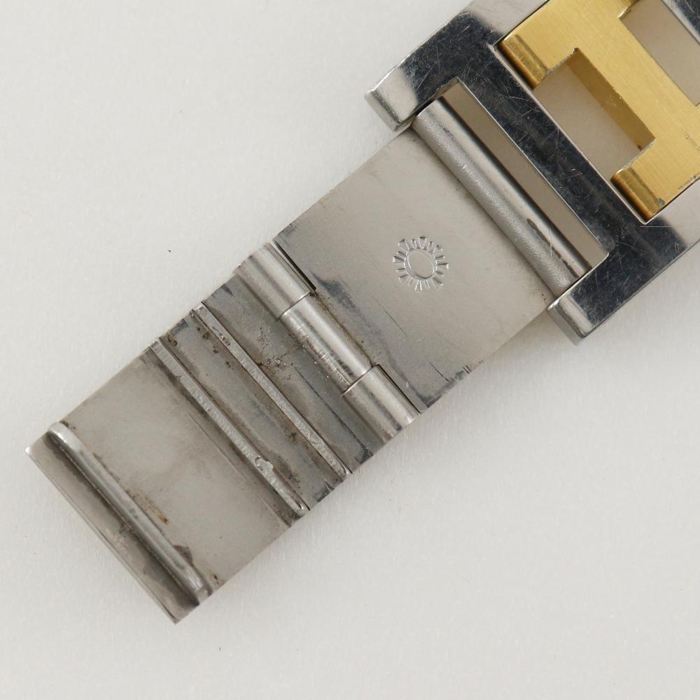 Hermes Clipper Watches whiteDial Stainless Steel/Plated Gold Quartz Analog Display Unisex Used