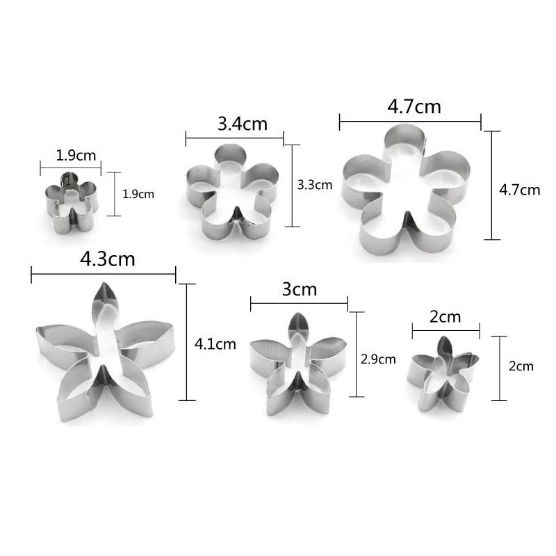 12-Piece Stainless Steel Flower Leaf Cake Molds - Silver Cake Decorating Tools for Baking
