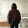 Women's Striped Color Block Knit Cardigan Sweater with Zipper Soft Casual Long Sleeve Relaxed Fit