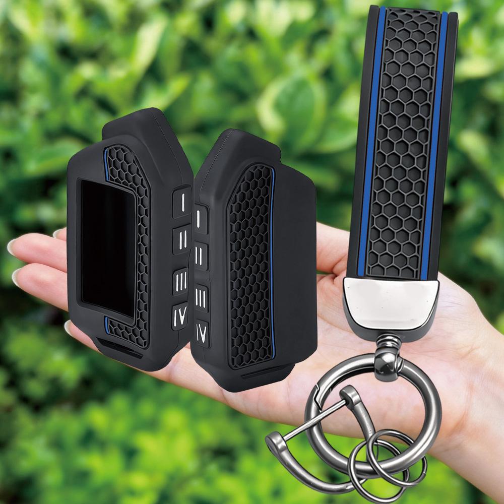 Keychain Silicone Key Case Cover LCD Remote Shell for Scher-Khan Mobicar 1 2 3 A B M10 M20 Two Way Car Alarm System Accessories