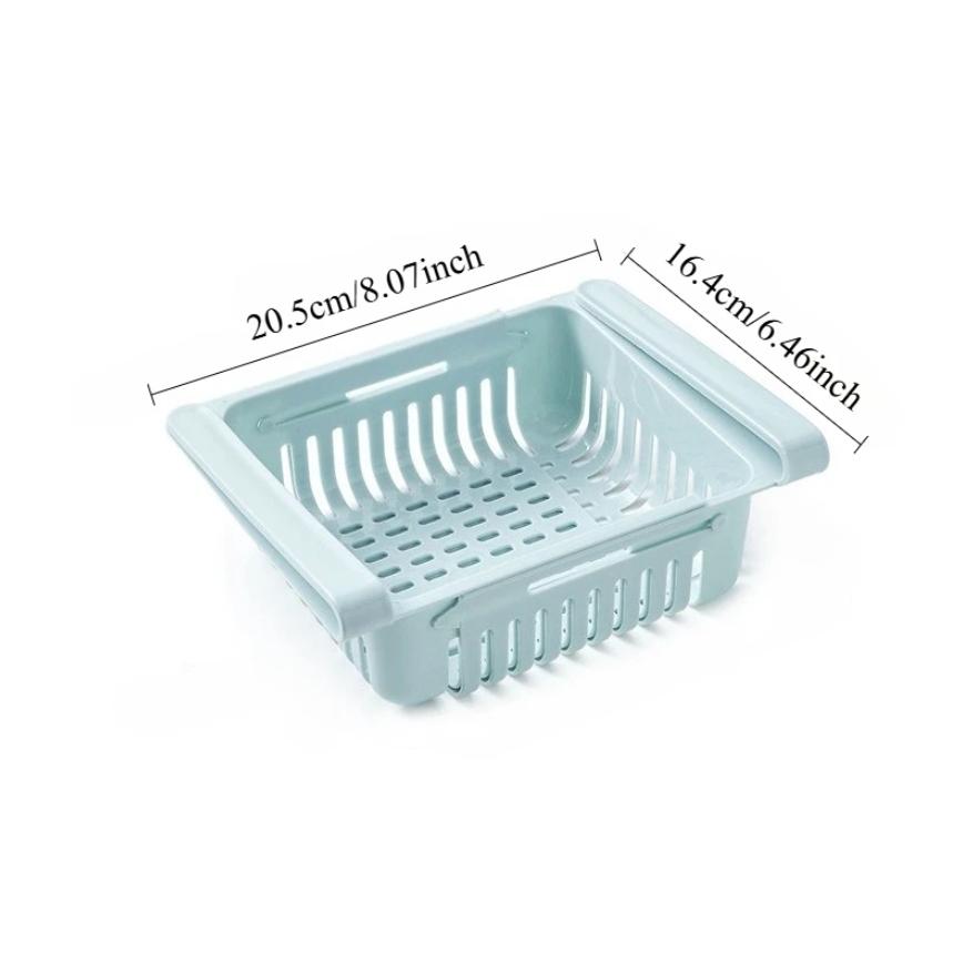 1 PC Scalable Refrigerator Storage Basket, Living Room Home Storage Box, Egg Storage and Organizing Box, Refrigerator Shelf