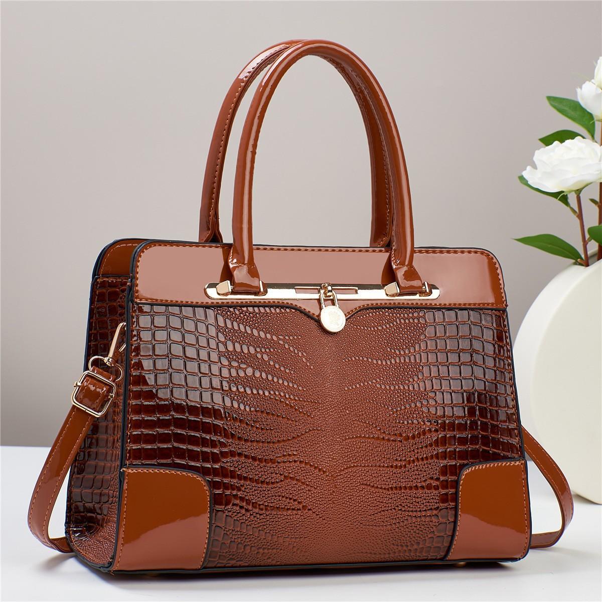 Nieuwe mode reliëf heldere leren damestas eenvoudige tas casual tas grote tas gray