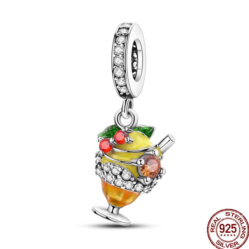 Miedziany Cyrkon Letnie Lody Ocean Wielka Seria Błyszczący Inkrustowany Cyrkon Wisiorek Pasuje do Bransoletki 3mm