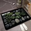 Yousheng 3D Optical Illusion Bathroom Rug Non-Slip Pebble Stone Pattern Bath Mat Quick Dry Absorbent Floor Mat for Bathroom Tub Shower Sink