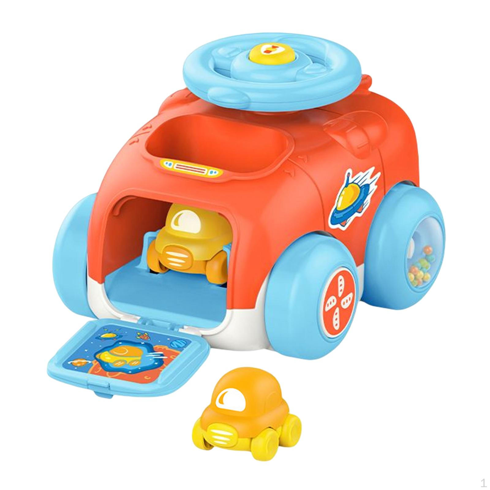 Educational Ejection Inertial Car ,Friction Powered Cars with 2 Small Cars, Interactive Launching оранжевый