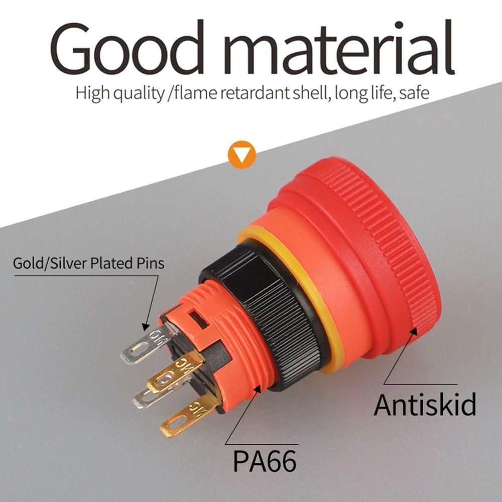 1Pcs 6Amp Current Mushroom Emergency Stop Switch  for Emergency Stop Control