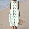 Women's Fashion Casual Sleeveless Round Neck Polka Dot Striped Elegant Temperament Dress