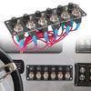 12V 24V 6 Gang Rockers Switch Panel With 10A Fuses On Off Toggle Buttons Yacht