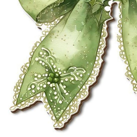 Yousheng Christmas Bow Wooden Door Sign 12 Inch Large Bow Hanging Welcome Sign Vintage Wall Art Door Hanger for Girls Room Dorm Apartment Porch Decor