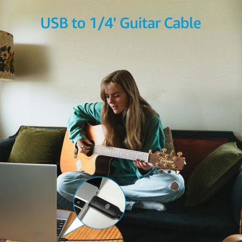 DSD TECH SH-AU20B USB to 6.35mm TS Audio Adapter Supports 96Khz 24-bit Sampling Rate