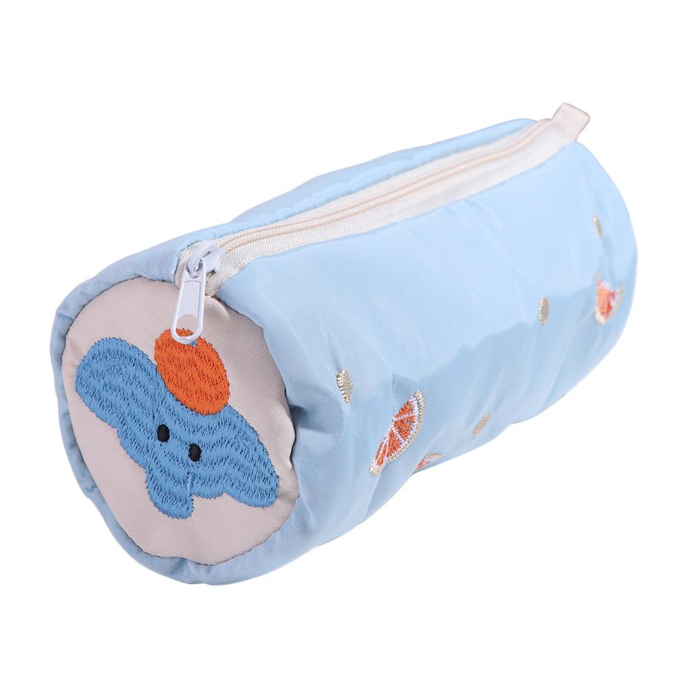 Cute Elephant Pencil Case Pouch Tomato Zipper Makeup Lipstick Bag Large Capacity Stationery Box Embroidery Pen Case Students
