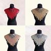 Handmade Sequin Tassel Embroidered Mesh Collar for Evening Gowns