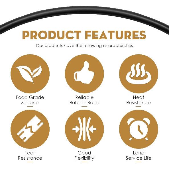 Black Lid Latch Strap Rubber Band 6,7,8 quart Fits for Hamilton Beach Crock Pot Slow Cooker WHT - Reble Pot Lid Fixing Strap