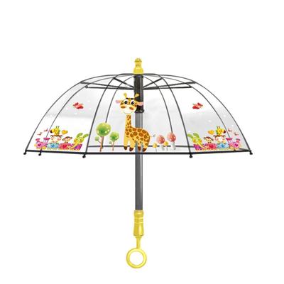 Cartoon Transparent Umbrella Girl High Value Long Handle Umbrella Funny Water Spray Umbrella Large Parasol Umbrella Water Gun