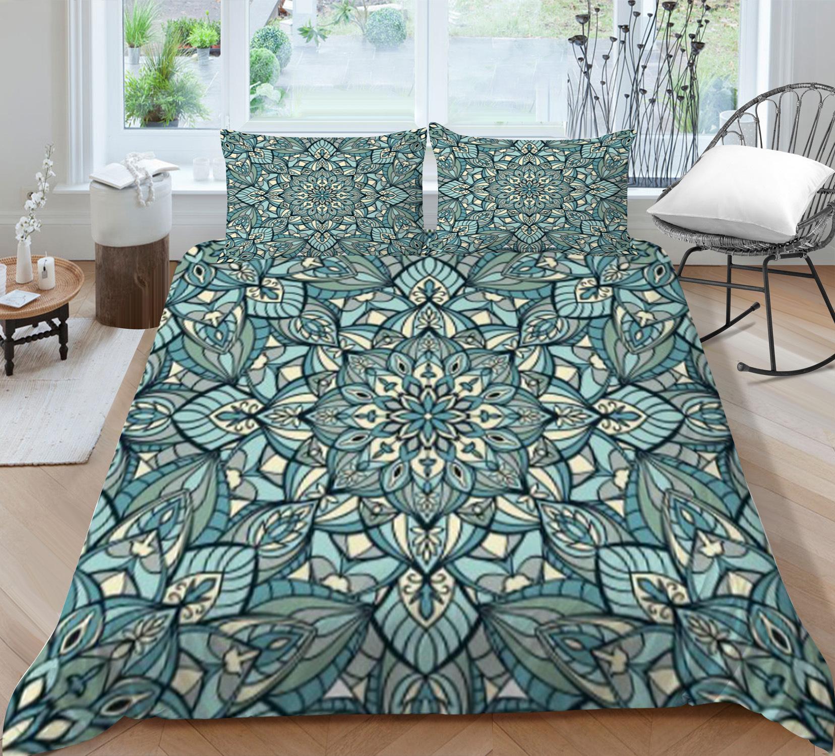 

Quilt Cover Pillowcase Two Three Piece Set Geometric Shape Series 3D Digital Printing Polyester 90*200