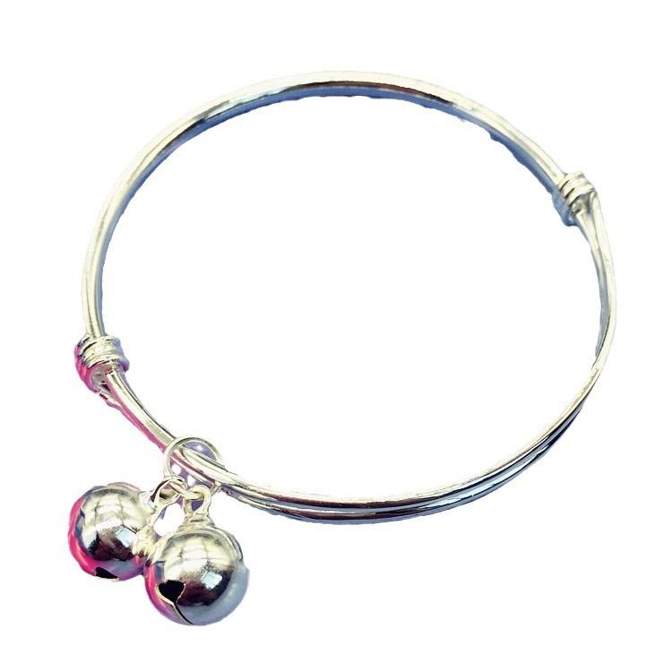 New small fresh bell anklet, silver fashion anklet, girls glossy simple and versatile temperament anklet