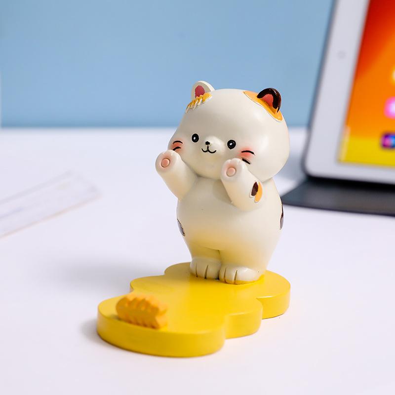 cute mobile phone holder creative cute animal cartoon mobile phone holder girl heart resin gift lazy support frame ornament