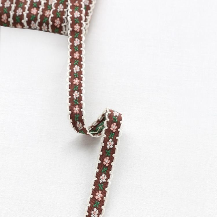 Lace Fabric Webbing Embroidery, Floral 1cm Handmade DIY Accessories Ribbon Clothing Decoration Jacquard Belt Length 3 Meters