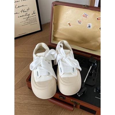 Frühling und Herbst Neue All-Matching und Leichte Big Head Weiße Schuhe Hongkong-Stil Student Erhöhen die Sohle Board Schuhe für Kinder