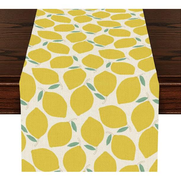 Lovely Modern Banana Print Table Runner, Kitchen Dining Table Decor, Tropical Fruit Palm Leaves Table Runners for Indoor Outdoor Home Farmhouse