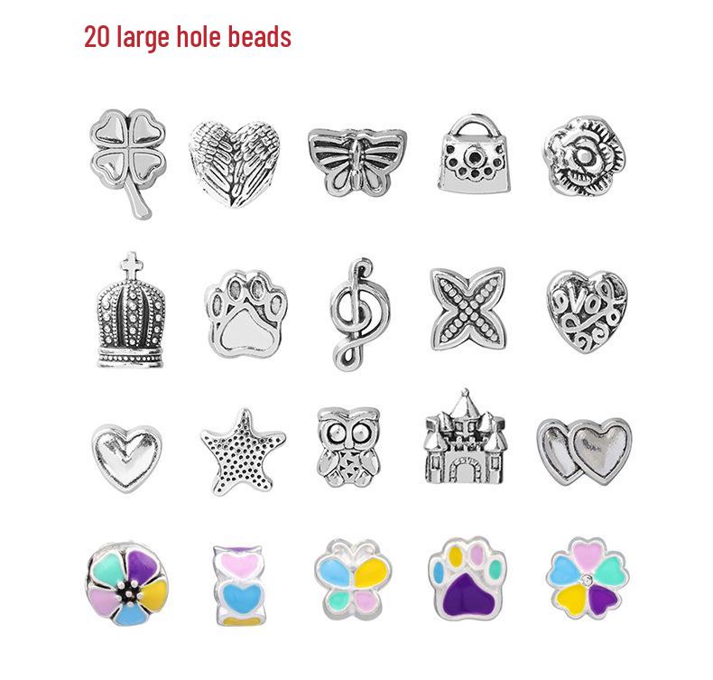 Colorful Crystal Beaded DIY Children's Bracelet Set with Unicorn Accessories