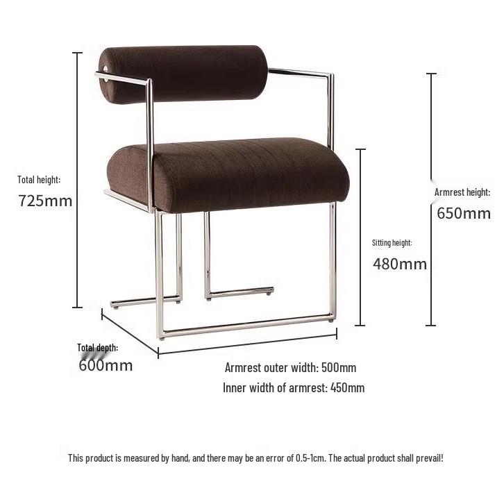 Bauhaus Modern Stainless Steel Dining Chair with Backrest