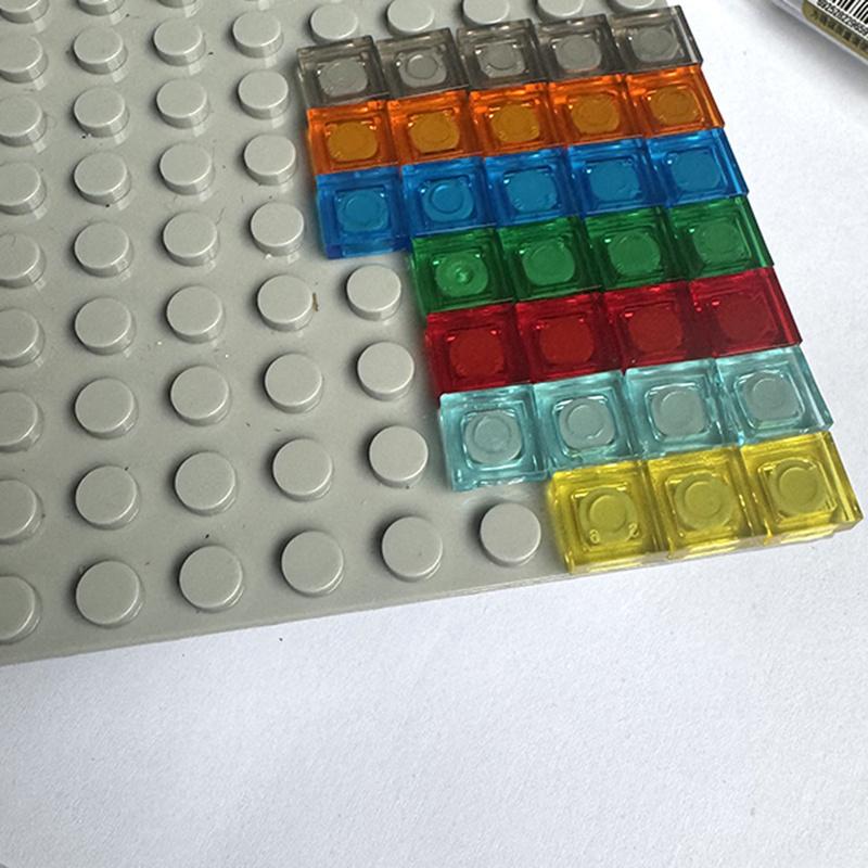 Non-Toxic 600Pcs 1X1 Transparent Clear Bricks Flat Tile Smooth Building Blocks Diy Educational Creative Parts Toy For Kids Compatible 3070