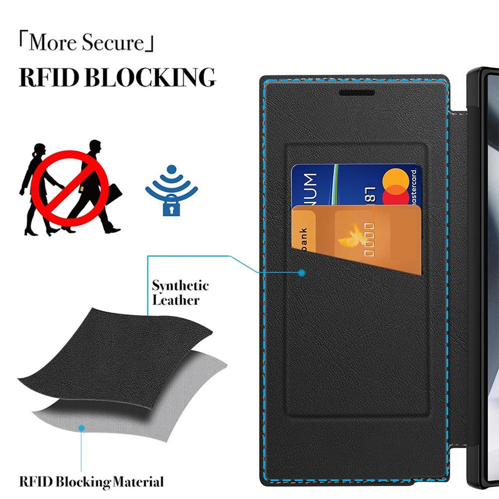 Samsung S25 Flip Ultra Leather Phone Case - Full Coverage, Lightweight, Magnetic Card Slot