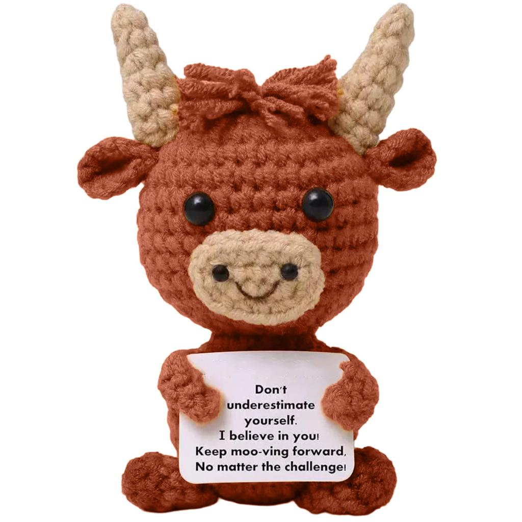 Knitted  Cattle Knitted Animal Doll Cute Gift
