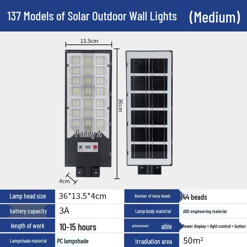 Waterproof Solar Wall Lamp with Remote Control for Outdoor or Courtyard Lighting