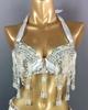 Women Beading Sequins Samba Carnival Belly Dancing Bra Top for Halloween Dance EDC Rave Outfit Night Party Stage Performance