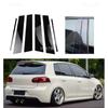 6Pcs Silver Carbon Gloss Black Pillar Posts Fit For VW Golf MK6 2009 2010 2011 2012 Door Trim Window Cover